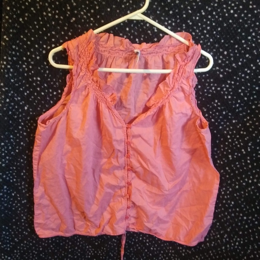 Dressbarn XL top button up with drawstring sleeveless